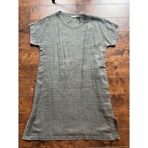 Soft Surrounding Dress Remi Lagenlook Linen Blend Green Women Size TM